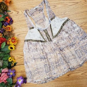 Urban Outfitters Embellished Lace Detail Top